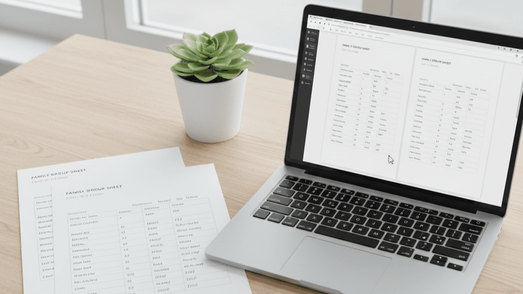 Family Group Sheet Canva Template