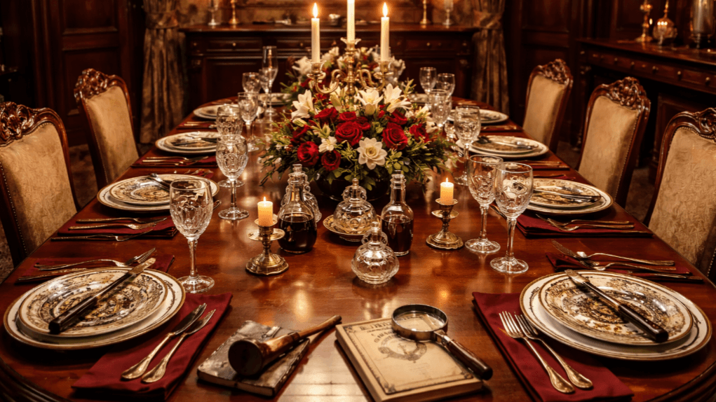 Knives Out & Napkins Folded Dinner Party Plan