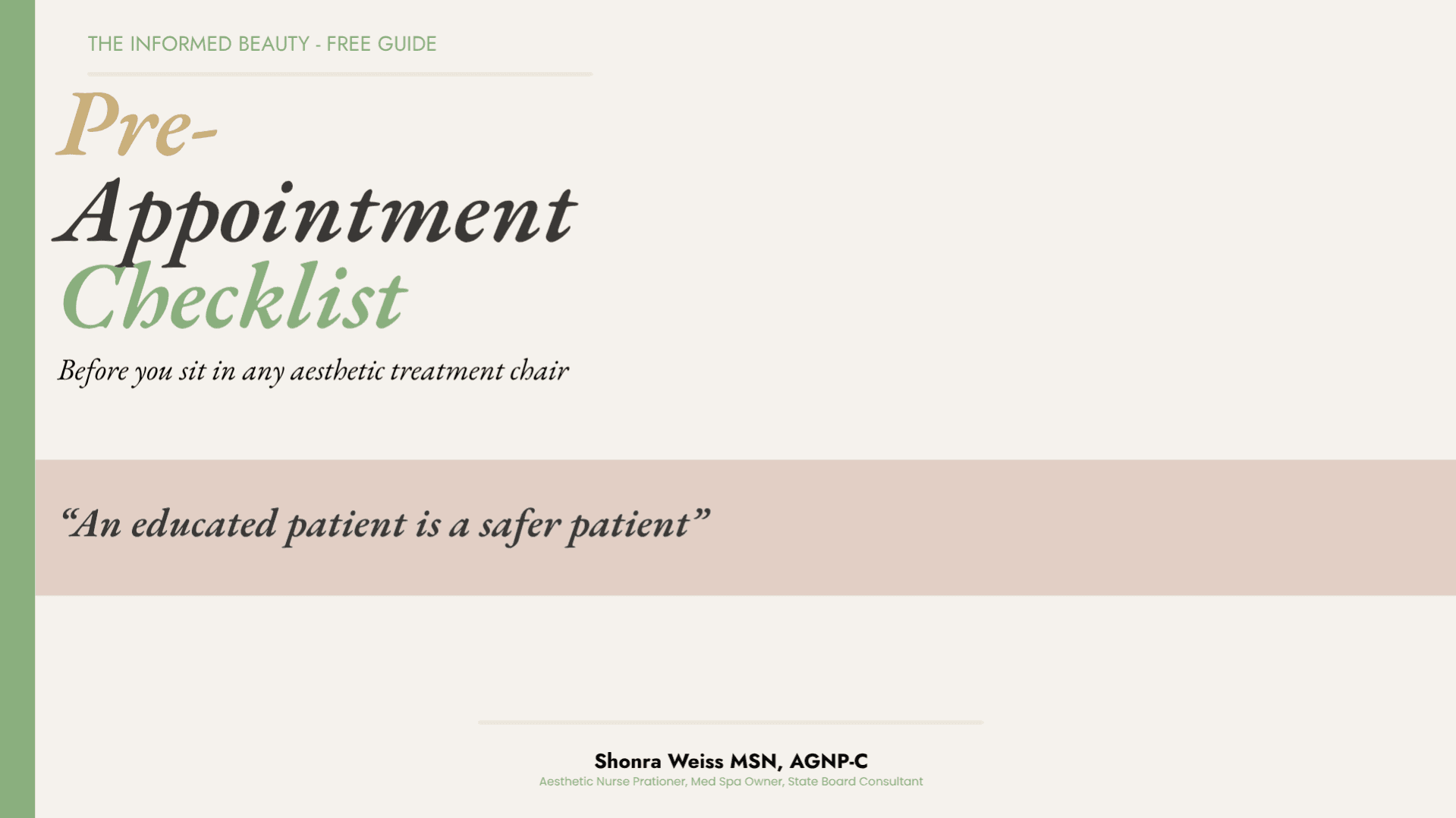 Get Your FREE Pre-Appointment Checklist Now!