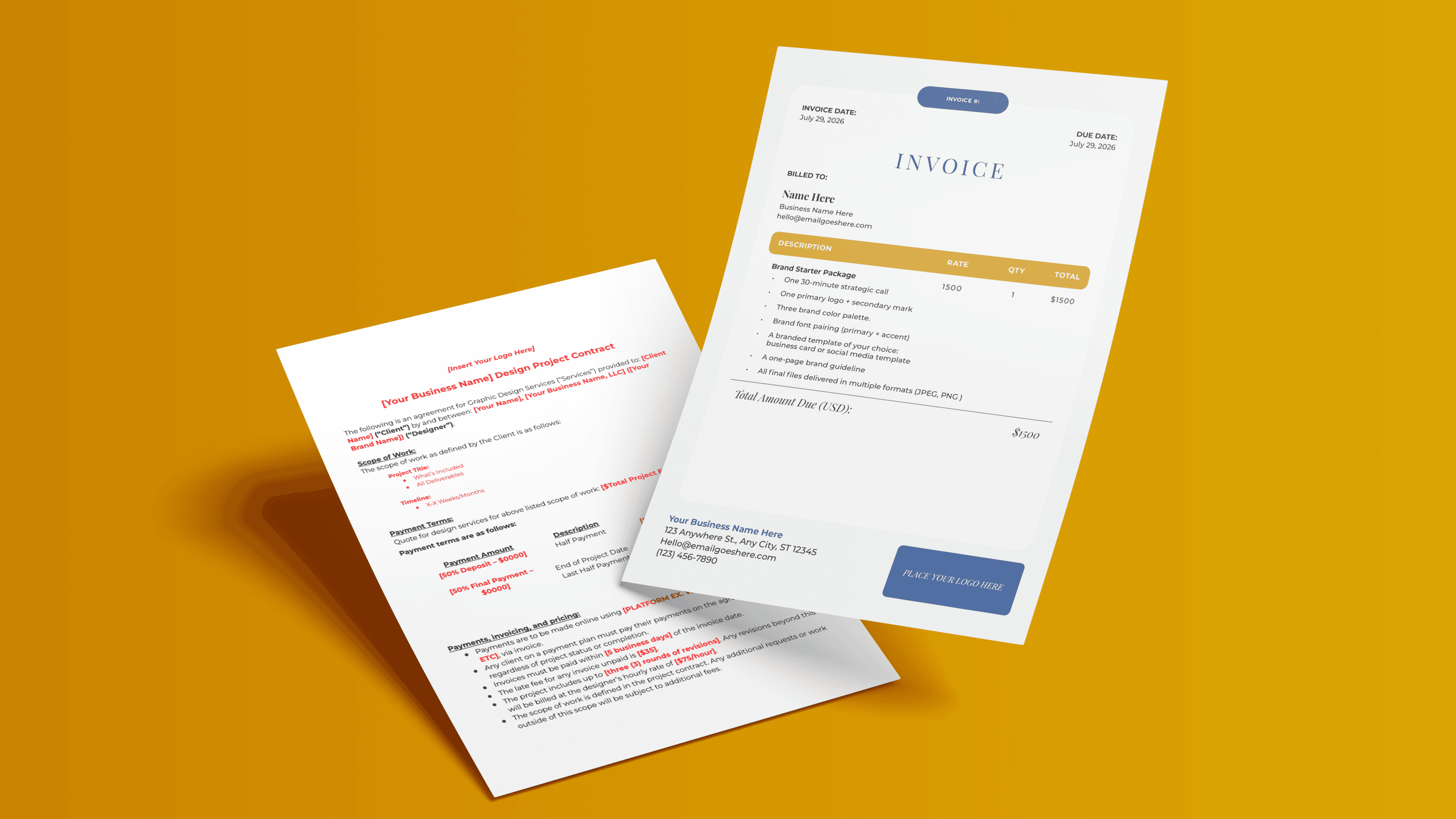 Freelance Design Contract & Invoice Templates