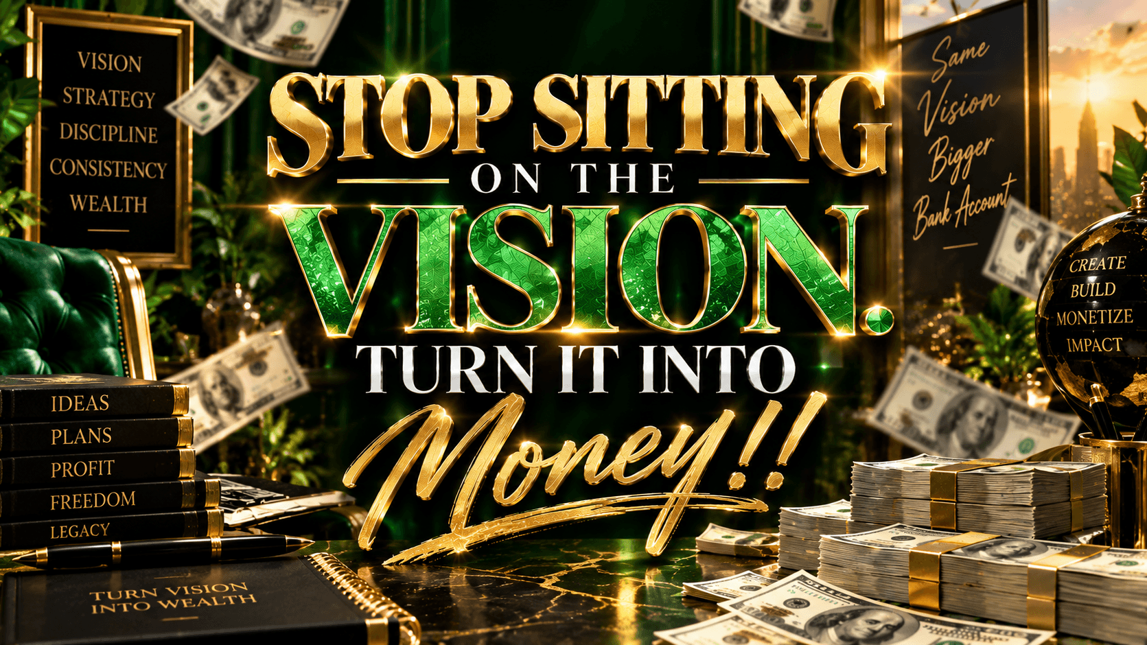 Stop sitting on the vision. Turn it into Money!!