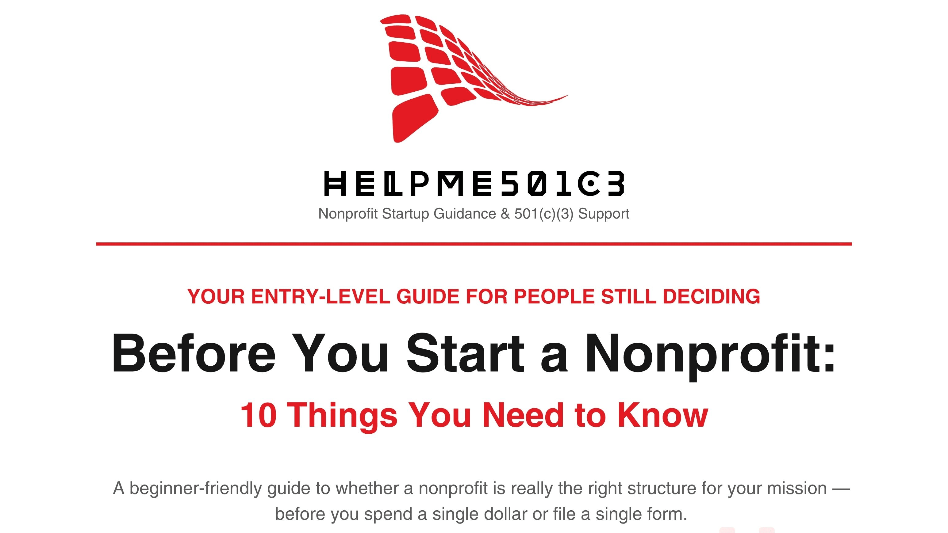 Before You Start a Nonprofit: