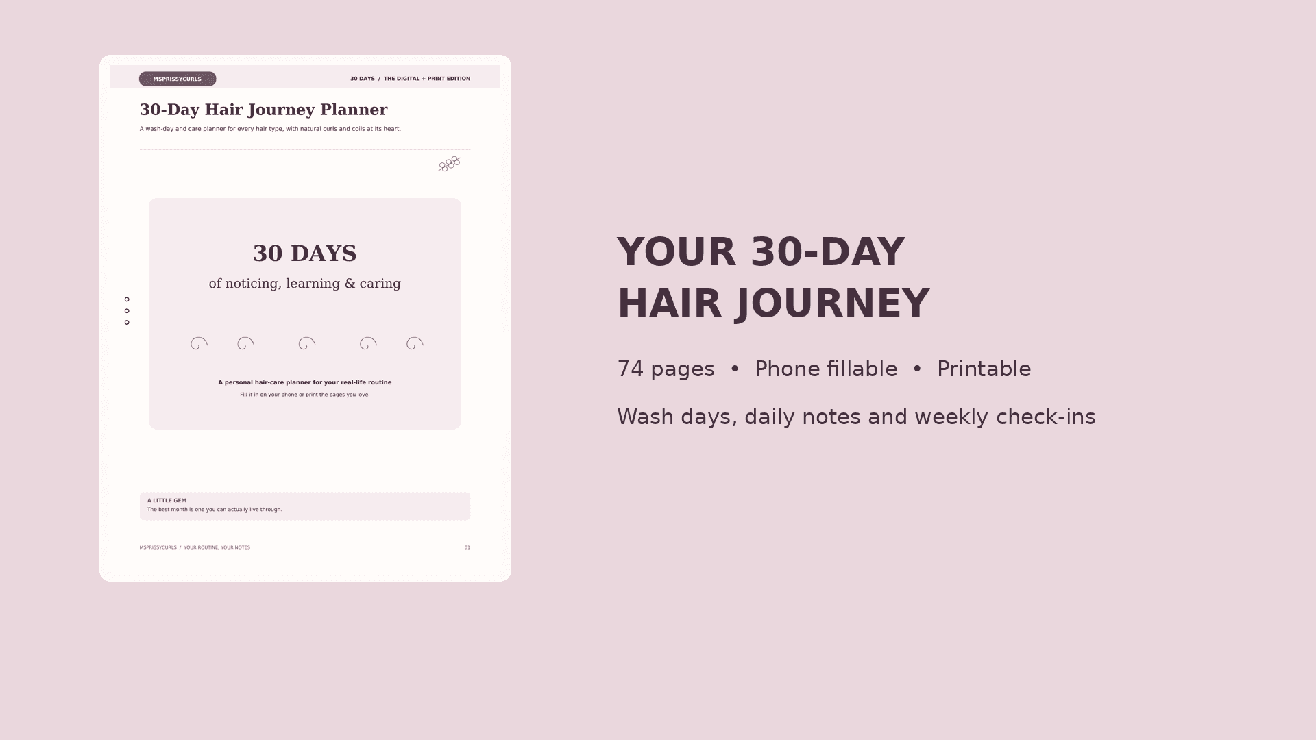 30-Day Hair Journey Planner